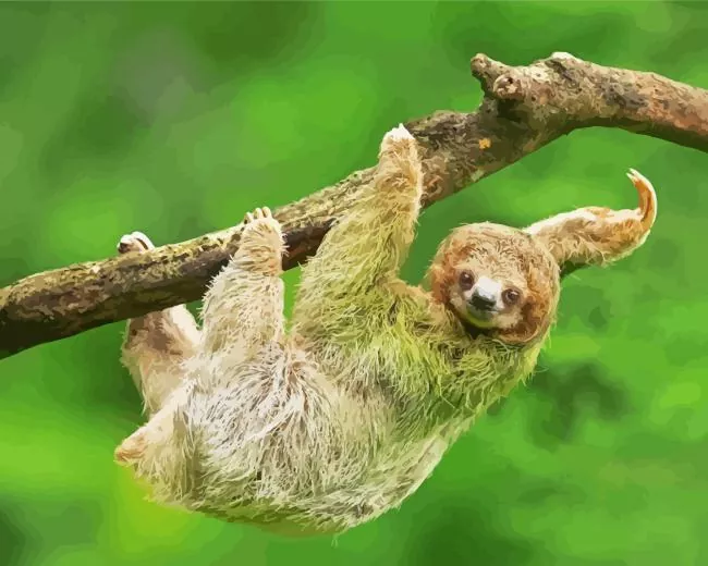 sloth branch art Diamond By Numbers Sloth Branch Art 5D Diamond Painting