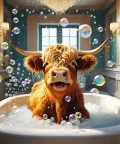 Smiling Highland Cow 5D Diamond Painting