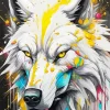 Splash White Wolf 5D Diamond Painting