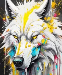 Splash White Wolf 5D Diamond Painting